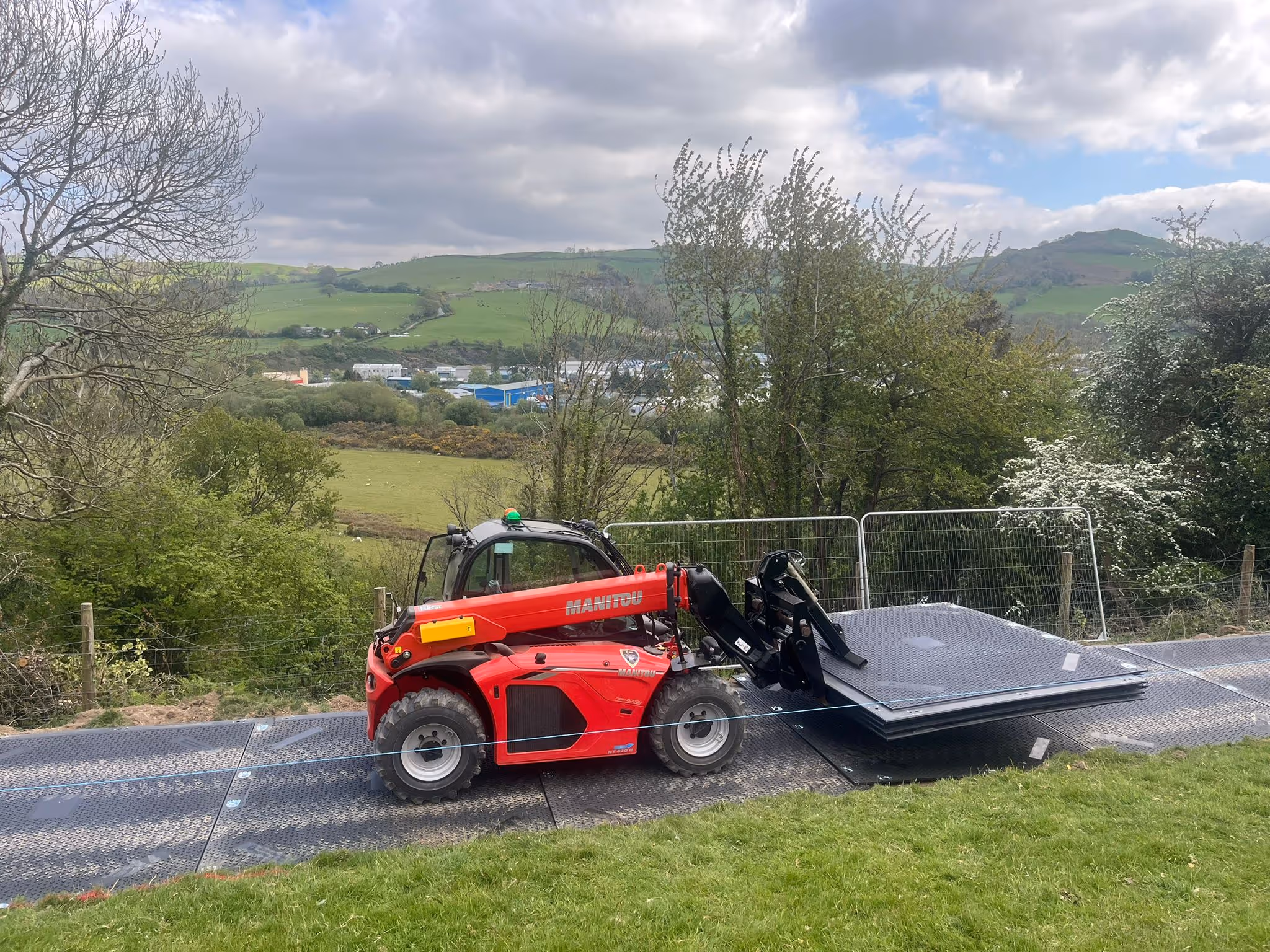 Trackway hire installation for a site in London